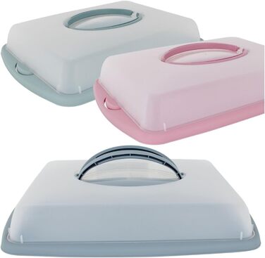 Контейнер для торта 2 предмети, контейнер для торта, коробка для транспортування їжі зі складними ручками 43 x 31 x 9 см 6,5 літра вибір кольору, зроблено в Європі, колір пісочний (зелений)