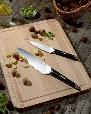 Набор ножей Linoroso из 12 предметов Набор многофункциональных кухонных ножей Ultra Sharp из высокоуглеродистой немецкой нержавеющей стали с изысканным блоком ножей из бука - Набор кухонных ножей серии MAKO из 12 предметов