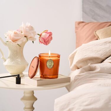 Ароматна свічка M&SENSE &quotЛісова хатина&quot, ароматичні свічки у склянці, натуральна соєва свічка, час горіння 55 годин, подарункові свічки для жінок та чоловіків, подарункова свічка (Noir Luft, 260 г)