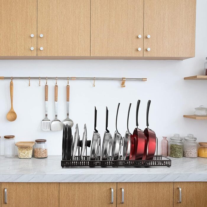 Підставка для посуду розсувна 56 x 19,5 см, на 10 відділень, бронза Puricon