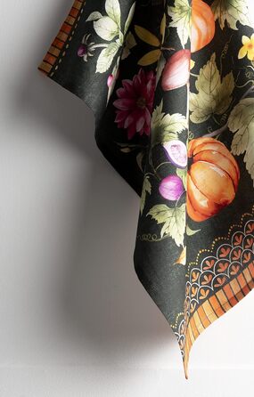 Набір із 3 багатоцільових кухонних рушників Maison d&39 Hermine Rural Christmas, 100 бавовна Барні рушники День подяки/Різдво (50 см x 70 см) (08 - Гарбузовий сад - Хмарно-кремовий)