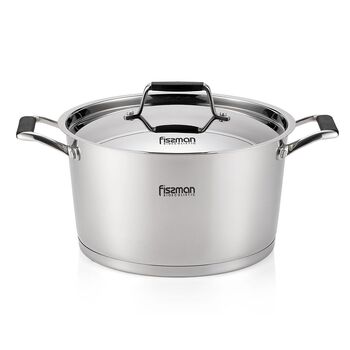 Каструля зі сталевою кришкою Fissman ELARA 24x13,5 см на 5,6 л (5394)