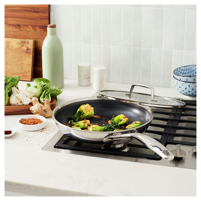 Сковорода 26 см з антипригарним покриттям у формі стільників із скляною кришкою Peak Zwilling