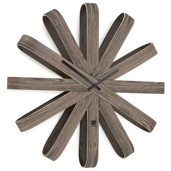Годинники настінні ribbonwood великі зістарений горіх Umbra
