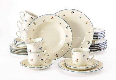 Набір столового посуду 30 предметів Streublume blauer Rand Marie-Luise Seltmann