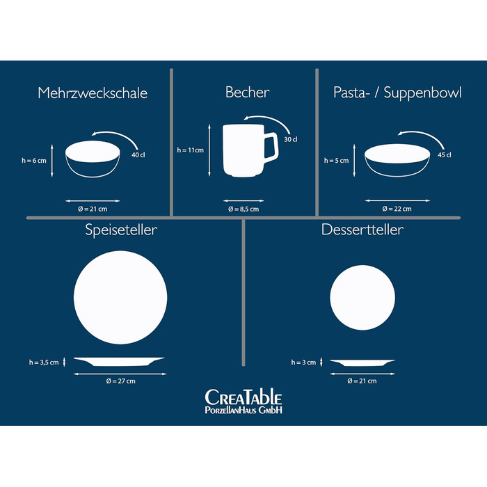 Набір посуду на 4 персони, 20 предметів, Nature Collection Creatable