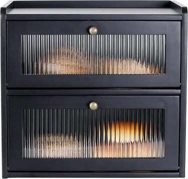 Дворівнева хлібниця 36,5 x 24 x 34 см, чорна Lnopever