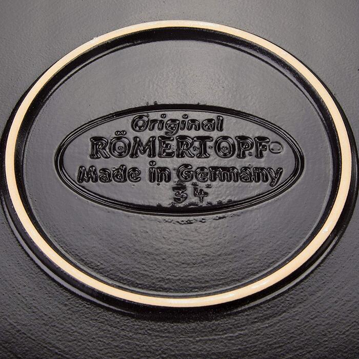 Блюдо для гриля з вертикальною решіткою кругле, 32,5 см, чорне, Römertopf BBQ Römertopf