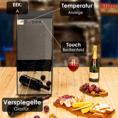 Винний холодильник з світлодіодним освітлення до 12 пляшок Zilan