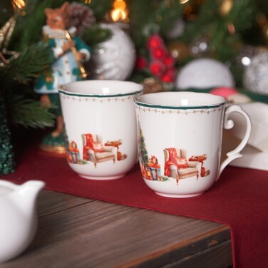 Набір з 2-х кухлів Fissman 350 мл CHRISTMAS EVE порцеляна (13761)