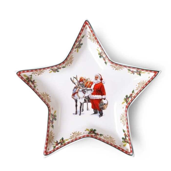 Блюдо Fissman CHRISTMAS 19 см в форме звезды фарфор (13789)