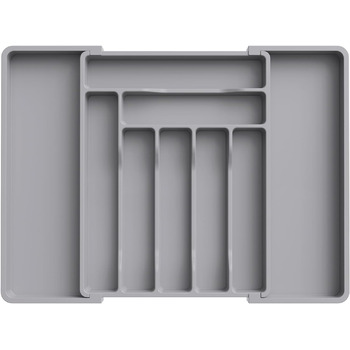 Органайзер для столових приборів 57 х 38 см для шухляд, 9 відділень, сірий Lifewit