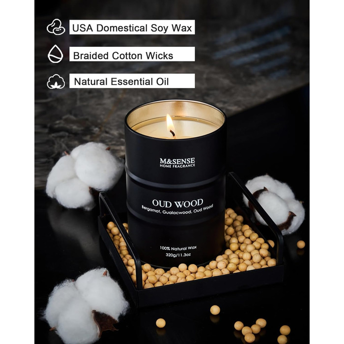 Ароматичн свічка з натурального воску 320 г M&SENSE