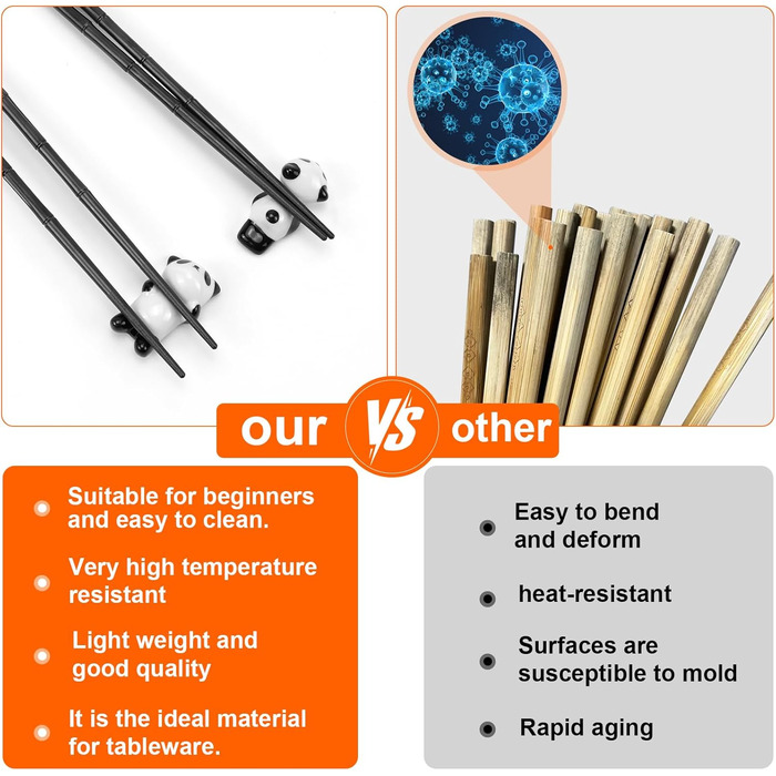 Палички для їжі зі скловолокна для суші 2 пари YNOYMO