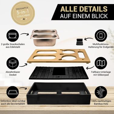 Органайзер для снеків 26,7 х 39,5 х 8 см чорний LURETI