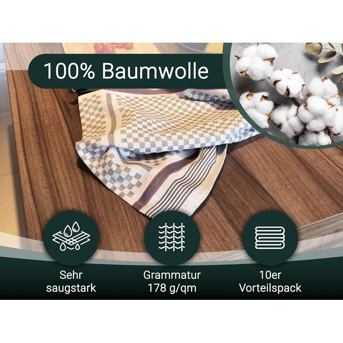 Набір кухонних рушників з 10 предметів 45 х 90 см ZOLLNER