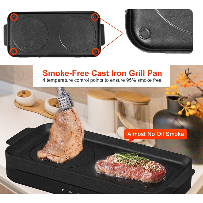 Портативна індукційна варильна поверхня на 2 конфорки 1800 Вт COOKTRON