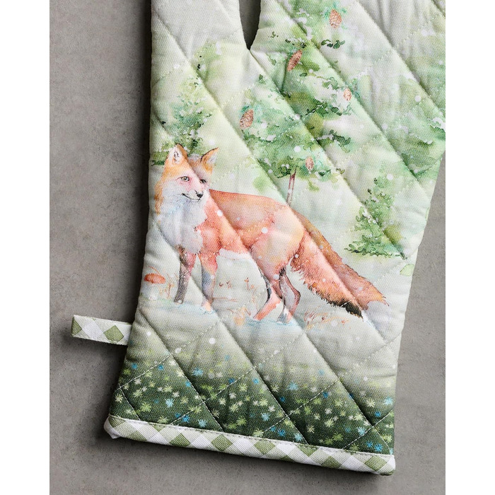 Рукавички для духовки Maison d&39 Hermine, Прихватки для каструль, 100 бавовна, термостійкі кухонні рукавички, рукавички для духовки (19 x 33 см) та прихватки для каструль (20 x 20 см) для приготування їжі, Morzine - Рукавички для духовки (19 x 33 см) та 