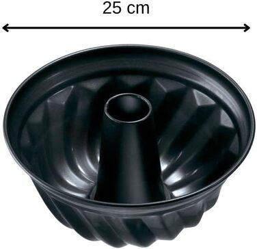 Форма для торта Zenker Z6527 Bundt Ø 25 см, стійка форма для торта з покриттям, для соковитого торта, кругла форма для випічки з антипригарним покриттям, кількість A 25 см одинарна