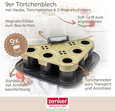 Форма для випікання з відповідною кришкою для прямого транспортування форма для випікання та транспортування (9 форм для тарталеток з капюшоном), 24 шт., 8