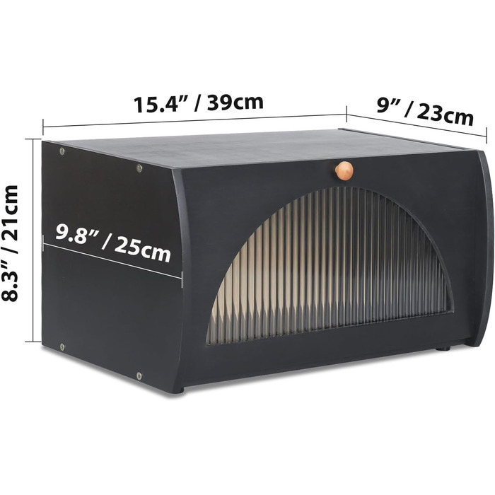 Хлібниця 39 х 23 х 21 см чорний Leader Accessories