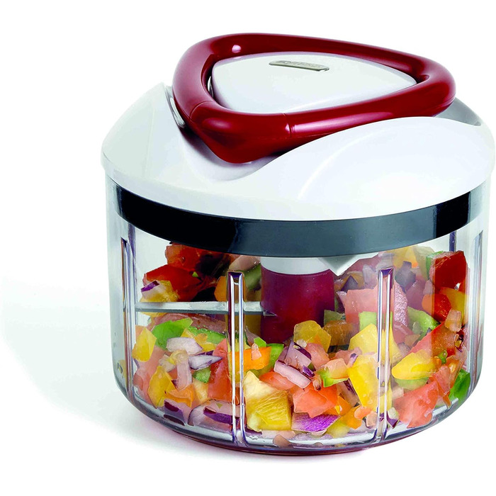 Інструкція з експлуатації універсального подрібнювача Zyliss E910015 Easy Pull, 750 мл, овочерізка, цибулярізка, подрібнювач фруктів і овочів, з надзвичайно гострими лезами в запатентованому швейцарському дизайні 750 мл