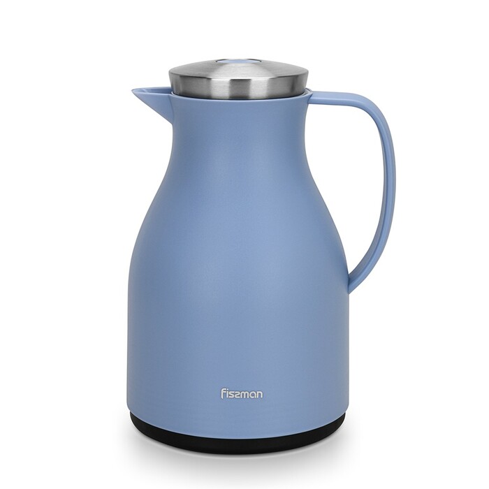 Термоглечик Fissman 1000 мл, колір СИНІЙ пластиковий корпус зі скляною колбою (19847)