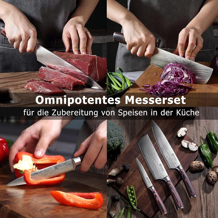 Набір кухонних ножів, 3 предмети PAUDIN