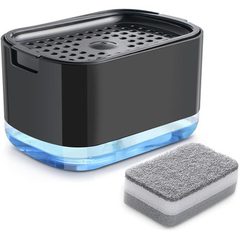 Диспенсер для мийного засобу для кухні та губка чорна Collazoey