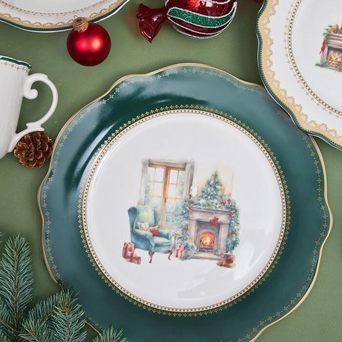 Тарелка Fissman 27 см CHRISTMAS EVE фарфор (13755)