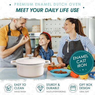 Чавунна жаровня з кришкою, емальоване покриття 5 л Ø 26 см vancasso