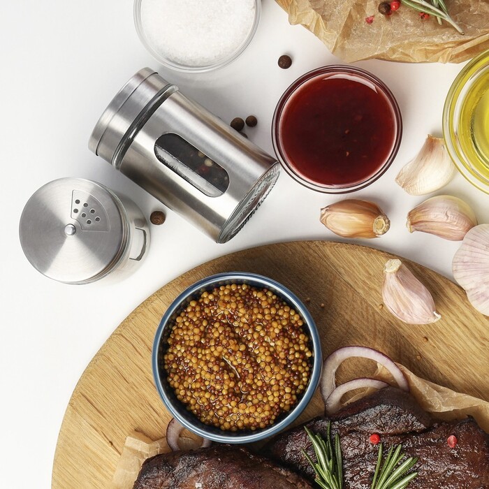 Набір для приправ 4х80 мл на підставці скло Fissman