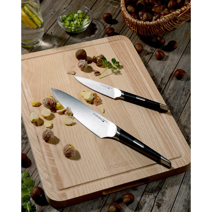Набор ножей Linoroso из 12 предметов Набор многофункциональных кухонных ножей Ultra Sharp из высокоуглеродистой немецкой нержавеющей стали с изысканным блоком ножей из бука - Набор кухонных ножей серии MAKO из 12 предметов