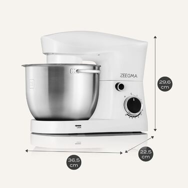 Кухонный комбайн-миксер 1500 Вт 5,2 л белый Planeet Easy Zeegma