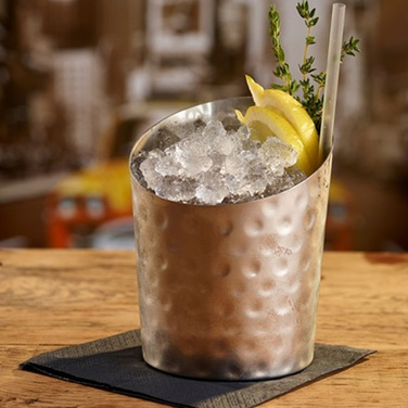 Склянка металева 470 мл, похилий конус, рельєфний, мідне покриття, GenWare