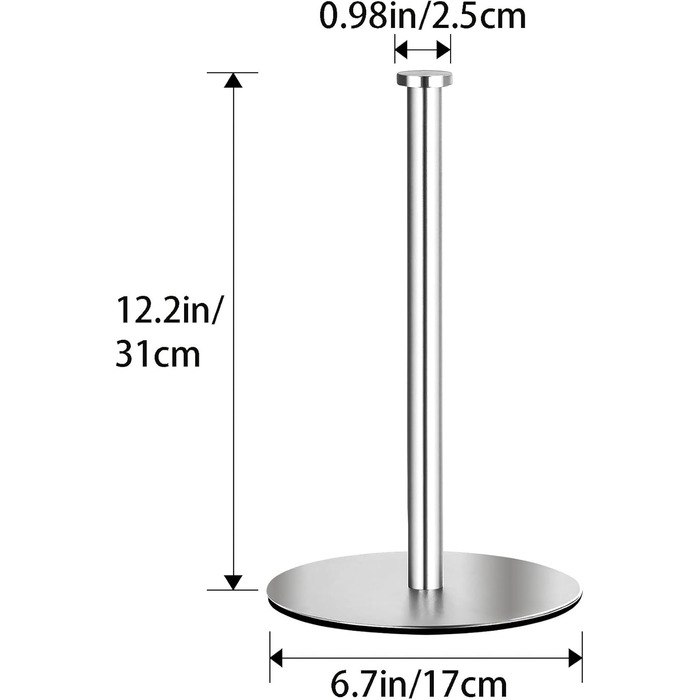 Тримач для кухонних рулонів настільний 31 см, сріблястий OBODING