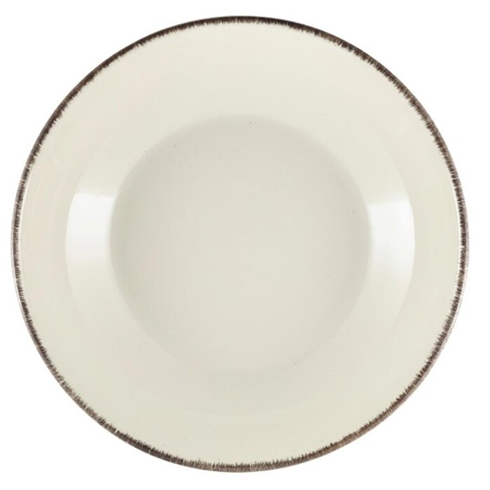 Миска глубокая 23 х 5 см, 1300 мл, серый ободок, GenWare