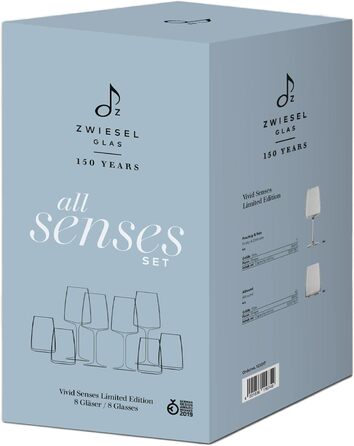 Набір келихів для вина та склянок для води,  8 предметів, Vivid Senses Zwiesel Glas