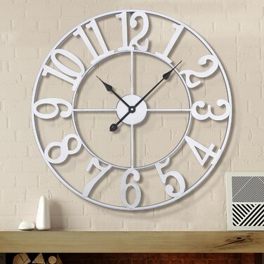 Большие круглые металлические бесшумные настенные часы в винтажном стиле 80 см HAITANG