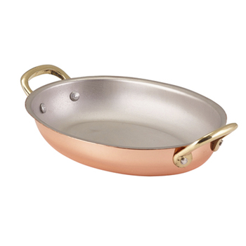 Сковорідка для подачі 18.5*13.5 см, овальна, мідне покриття GenWare