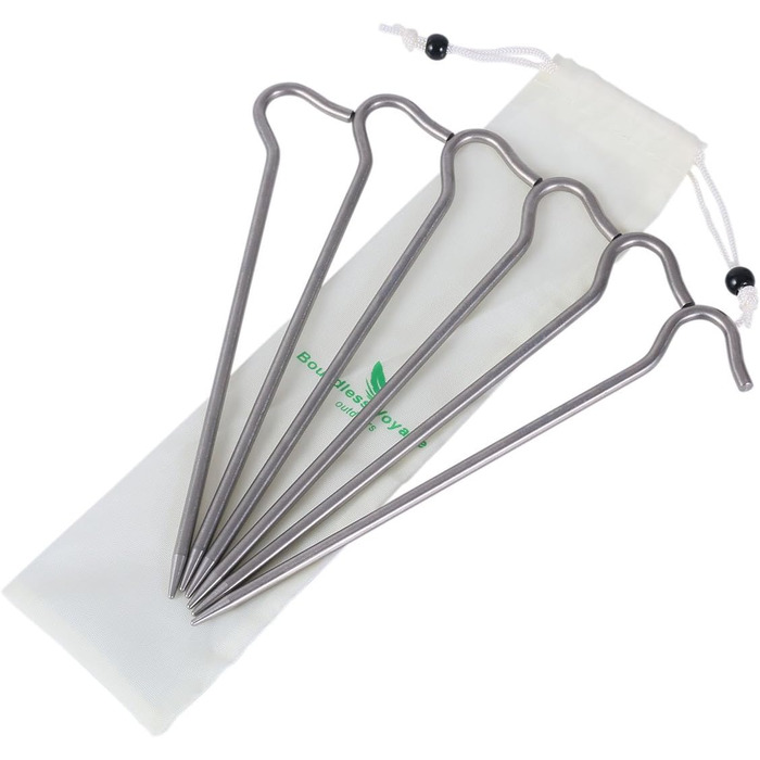 Кілочки з титанового сплаву Легкі стовпи для намету Кемпінгові кілочки для намету Портативний намет для ліктя Трав'яний намет Обладнання для намету для кемпінгу на відкритому повітрі 15 шт. /лот Ti4003P (6 шт. /лот Ti4004P 20 см (потовщення))