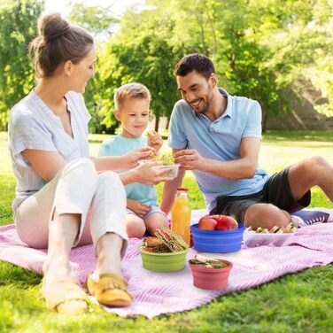 Круглые силиконовые складные контейнеры 4 шт Virklyee