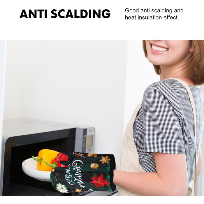 Різдвяний набір з 2 прихваток та 2 рукавичок для духовки, 4 предмети, зелений Cabilock