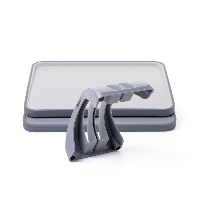 Набір з 2-х обробних дощок Fissman 34х28 см, колір СІРИЙ пластик, ТПР (8057)