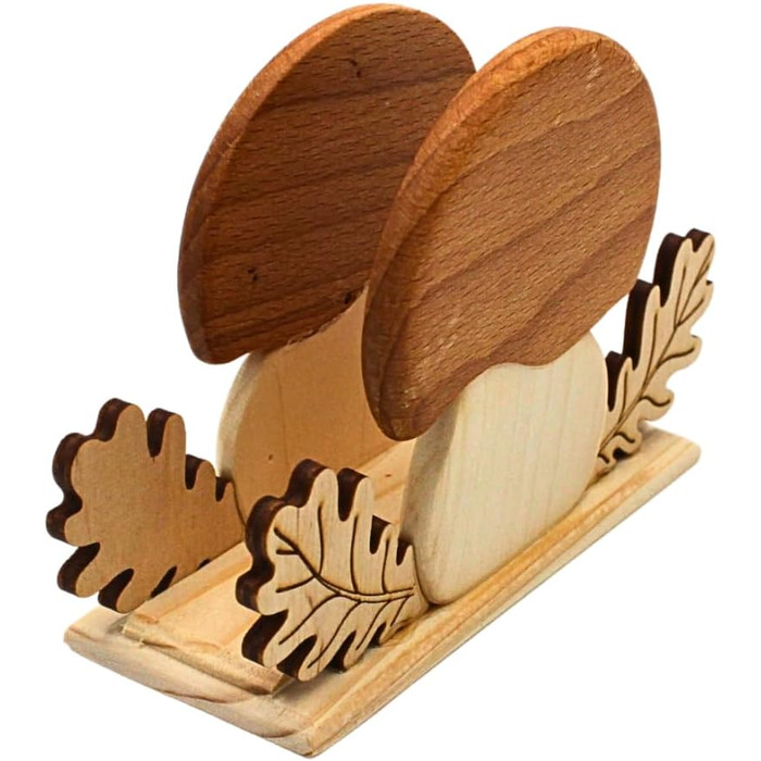 Деревянный держатель для салфеток 13 x 4 x 8 см Dekohelden24