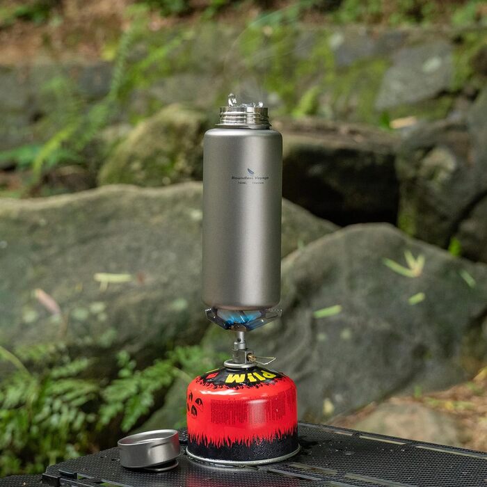 Безмежна титанова пляшка Voyage, 1 л, одношарова спортивна пляшка для води, 750 мл, чашка, надлегка, герметична, посуд для напоїв для активного відпочинку, кемпінгу, походів (пляшка 1 л/ручний горщик 750 мл) (лише 700 мл)