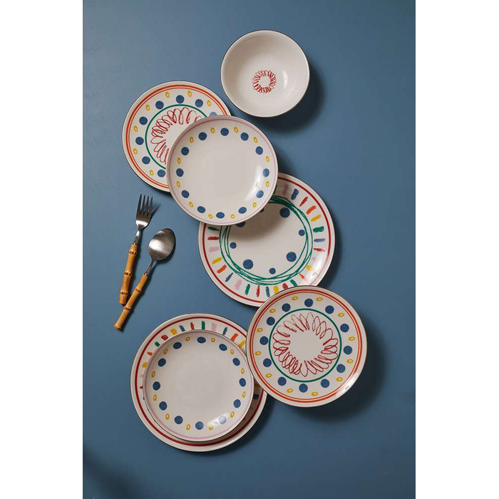 Тарілки сет 24 шт (4X6) Porser Color Rush chic S30-24-31144