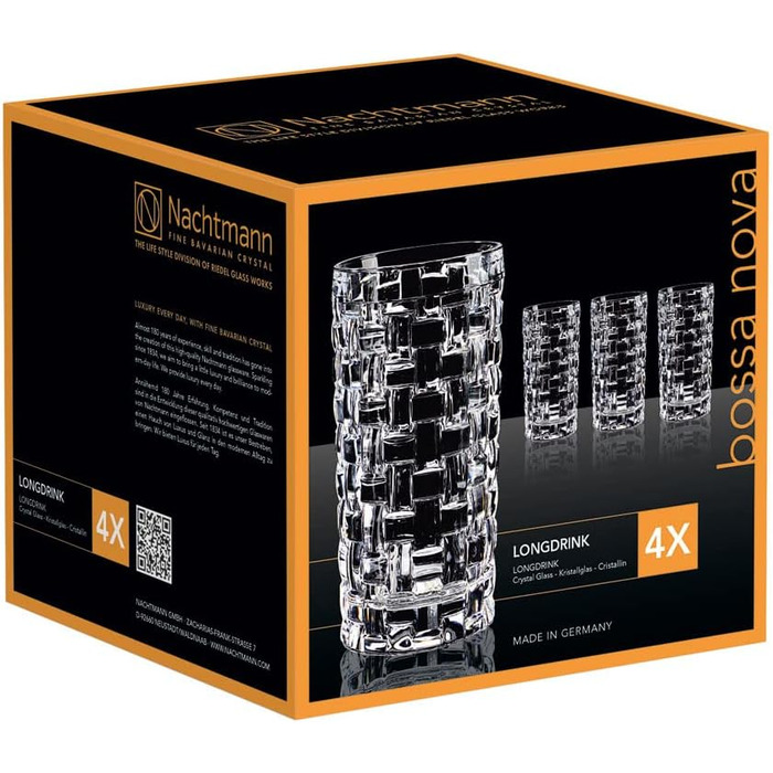 Набір склянок для лонгдринків 0,4 л, 4 предмети, Bossa Nova Nachtmann