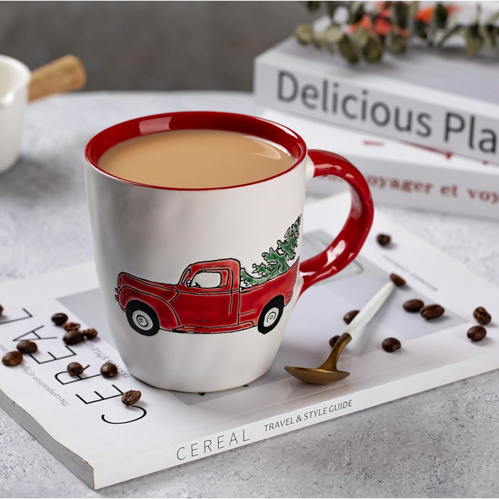 Керамічна різдвяна кружка, велика кавова кружка, різдвяна кружка 16 унцій, велика кружка, керамічна різдвяна кружка, зимова кружка, різдвяна чашка для кави, чаю, молока, різдвяні подарунки на день народження (стиль B)