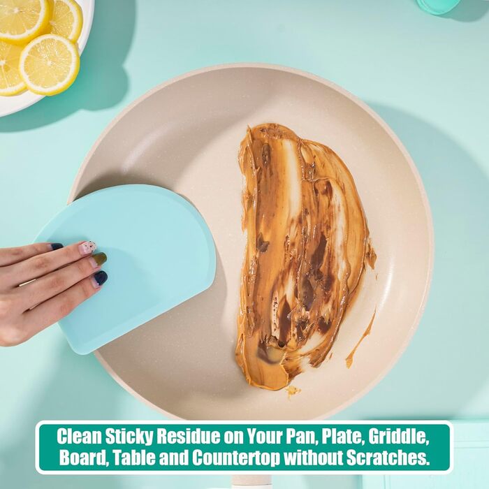 Гнучкий силіконовий скребок для тесту 15,2 х 11 см м'ятно-зелений Lazymi